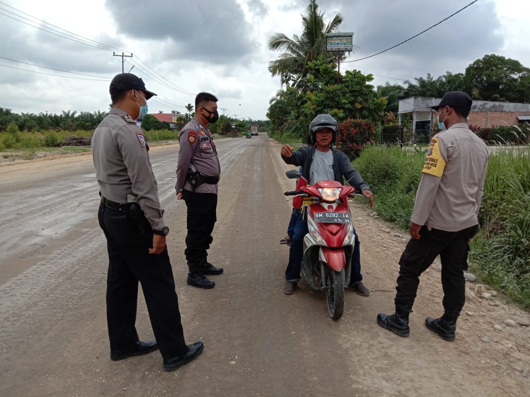 Waspada Covid-19, Polsubsektor Pelalawan Lakukan Operasi Yustisi