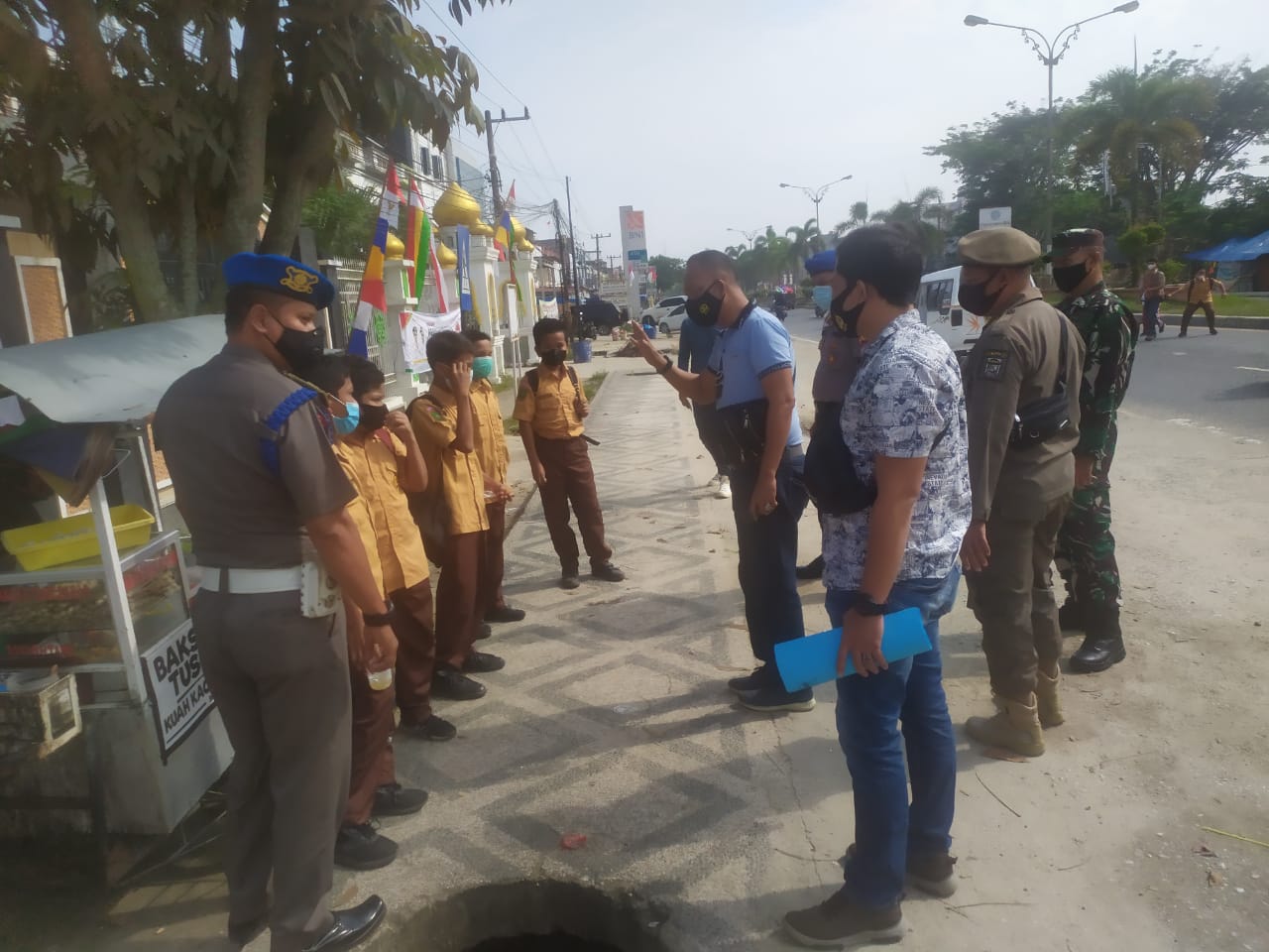 Pendisiplinan Prokes, Polsek Pangkalan Kerinci Amankan 5 Pelanggar