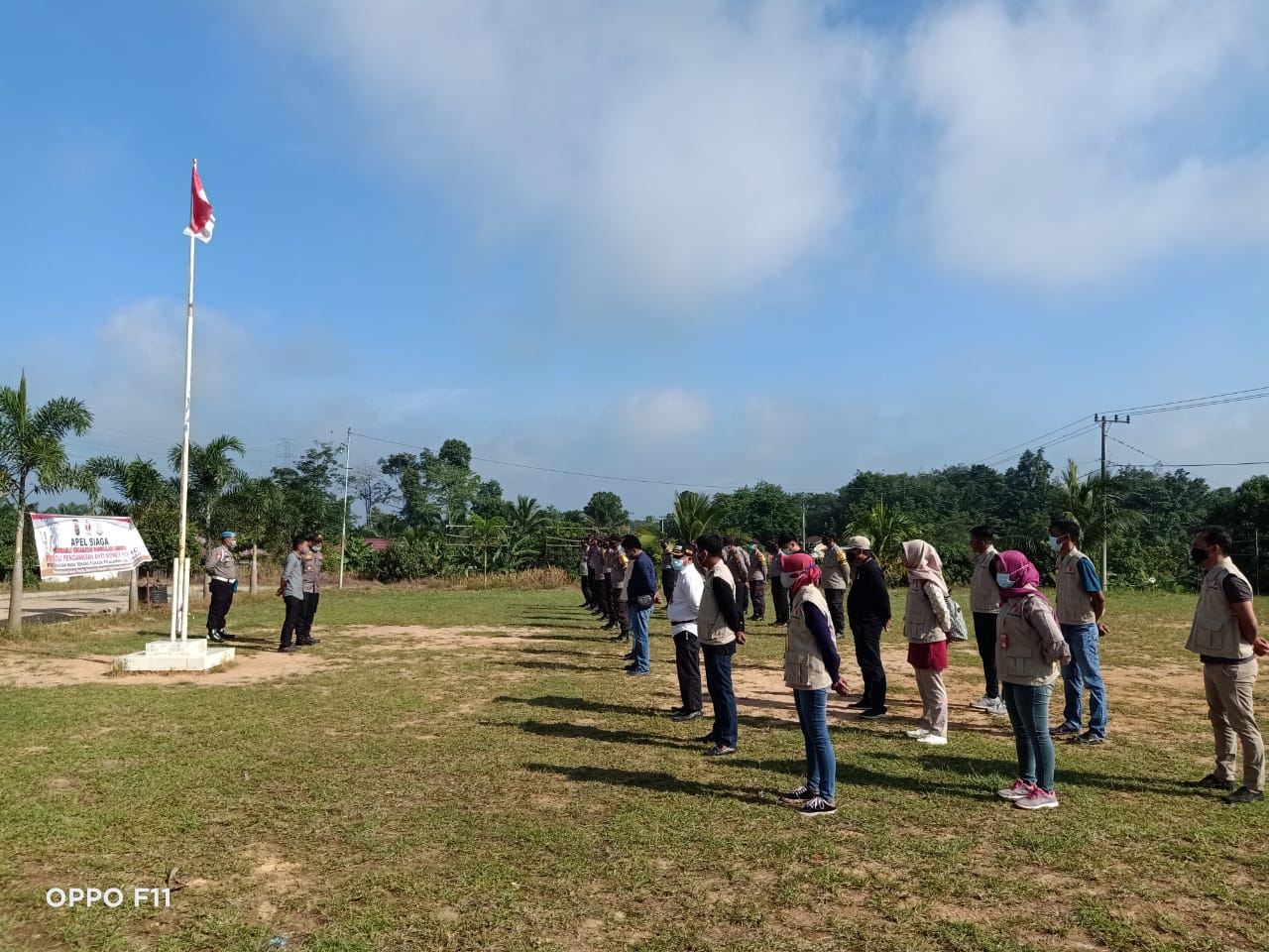 Polsek Pangkalan Lesung dan Panwaslu Gelar Apel Bersama