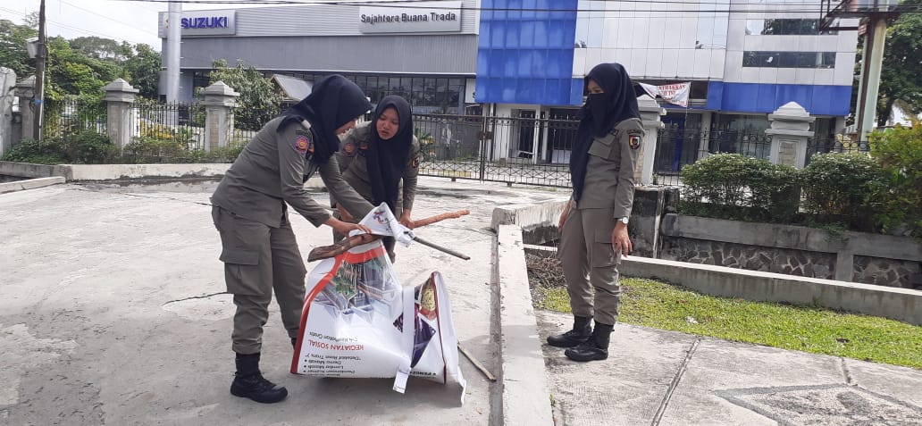 Satpol PP Pekanbaru Copot 40 Spanduk