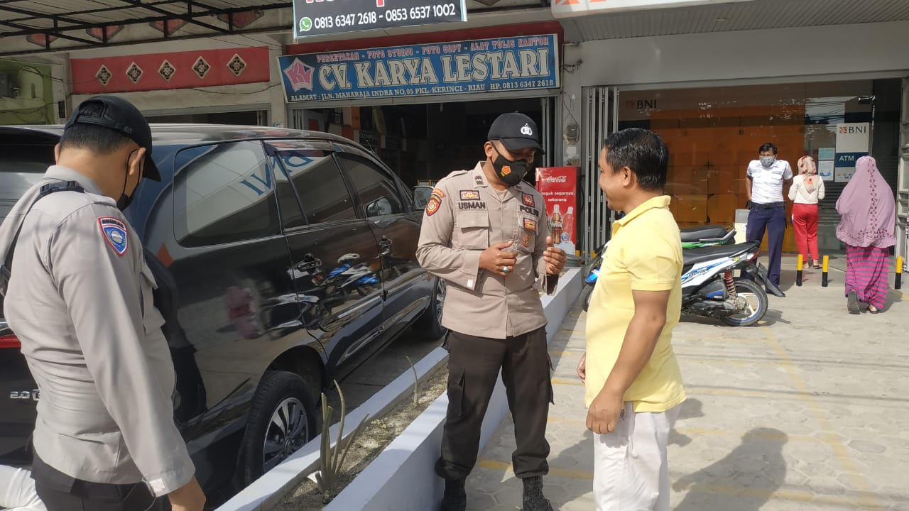 Tekan Covid-19, Polsek Pangkalan Kerinci Lakukan Operasi Yustisi