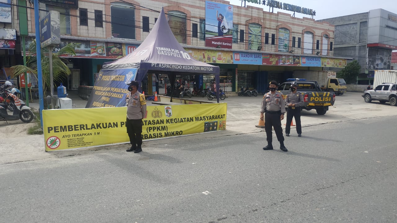 Tegakan Kedisplinan Masyarakat, Polsek Pangkalan Kerinci Gelar Operasi Yustisi PPKM