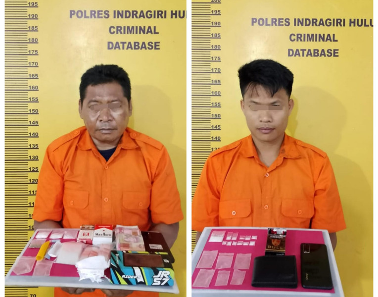 Polres Inhu Bekuk Dua Bandar Narkoba di Kampung Pulau