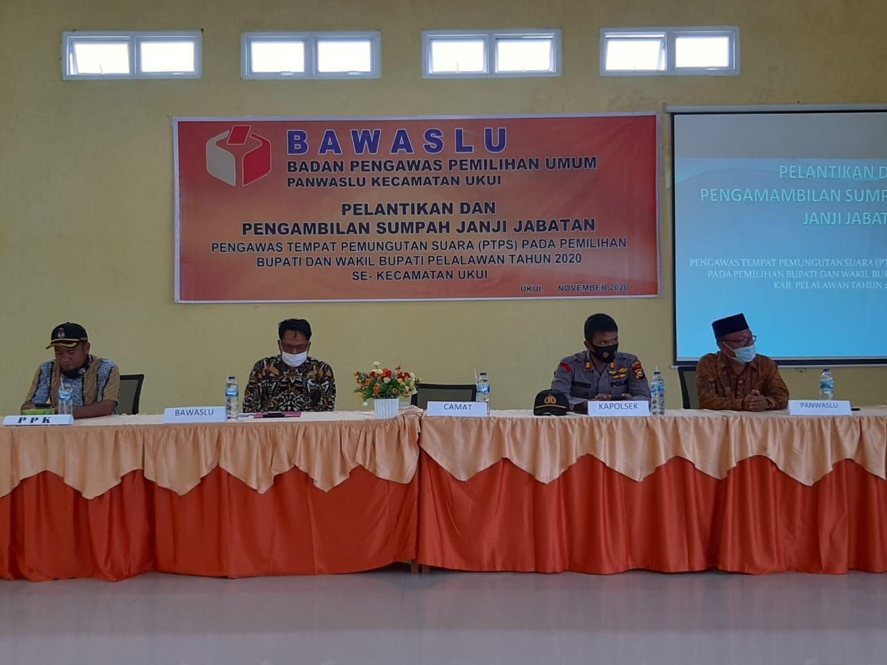 Kapolsek Ukui Hadiri Kegiatan Pelantikan dan Pengambilan Sumpah Janji PTPS