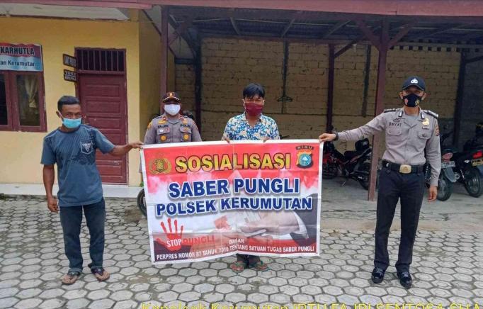 Polsek Kerumutan Sosialisasikan Saber Pungli