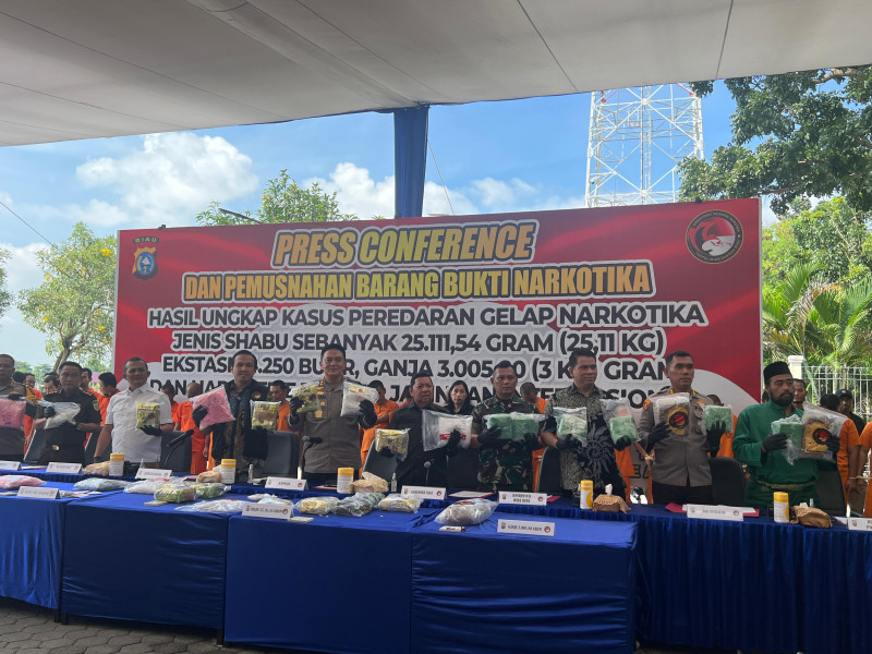 Polda Riau Musnahkan Barang Bukti Narkoba Hasil Operasi 2 Bulan