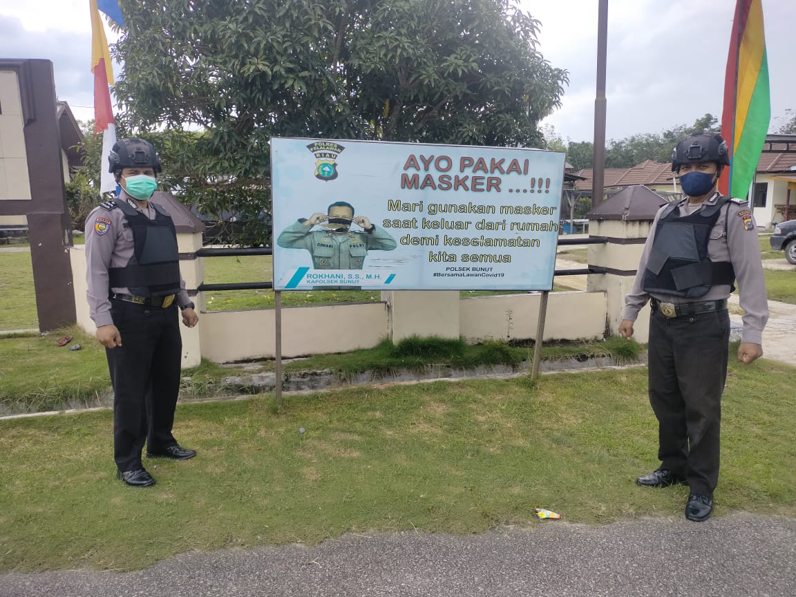 Polsek Bunut Jaga Ketat di Seputaran Lingkup Markas Komando