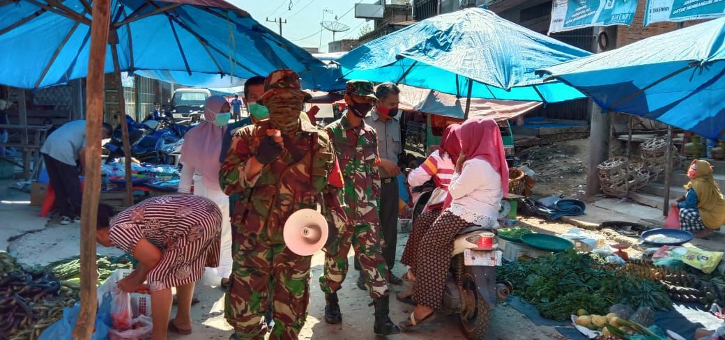 Pasar Suka Ramai Jadi Sasaran Satgas Penegakan Disiplin Covid-19 Kecamatan Tapung Hulu