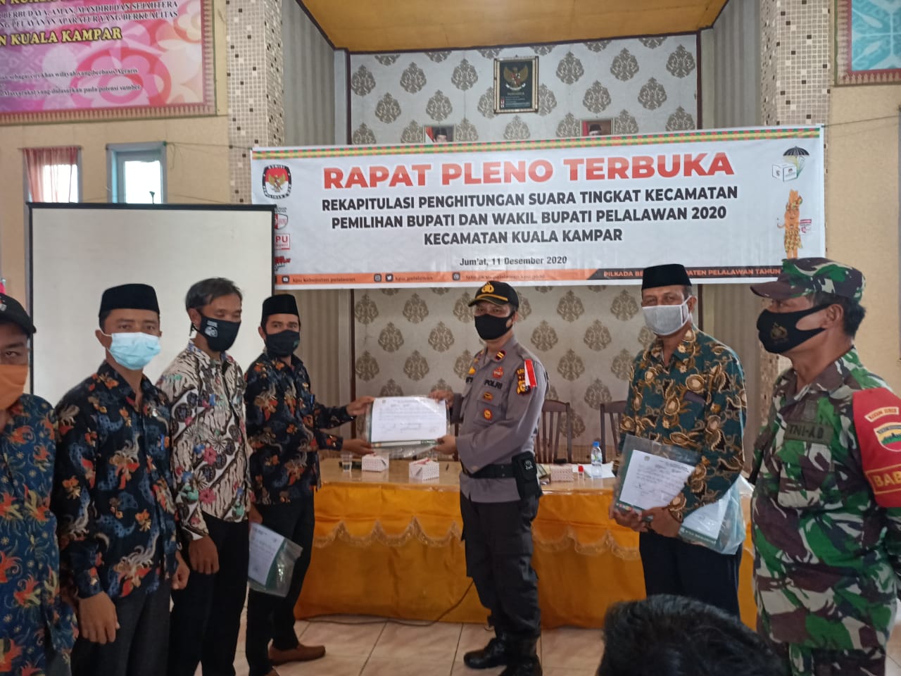 Kapolsek Kuala Kampar Hadiri Penutupan Rekapitulasi Hasil Penghitungan Suara