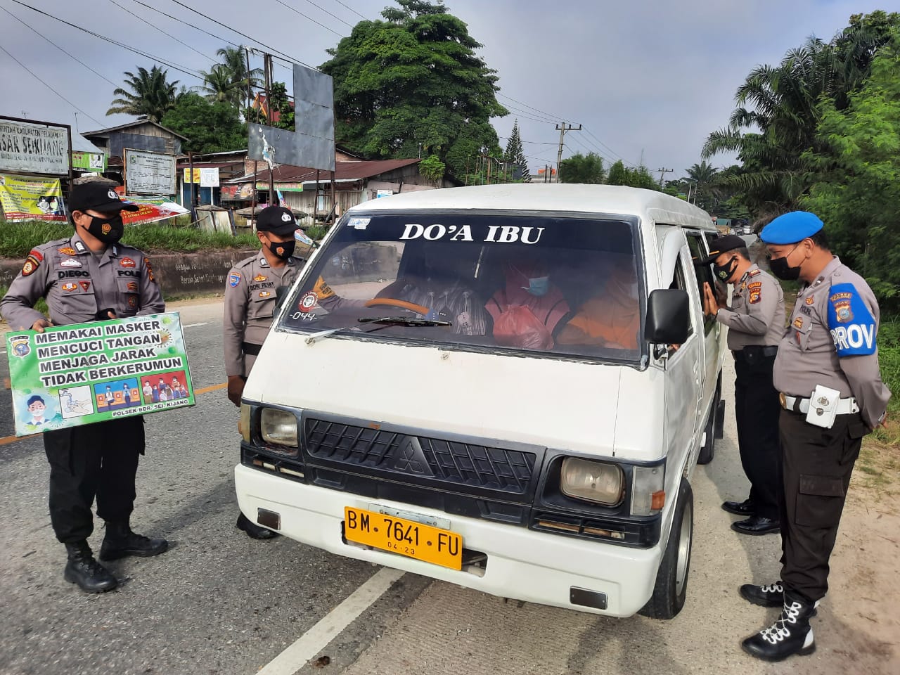 Polsek Bandar Sei Kijang Lakukan Upaya Pencegahan Covid-19