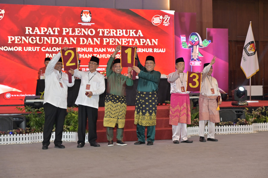 Nomor Urut Pilgub Riau Terungkap: Berikut Daftar Lengkapnya