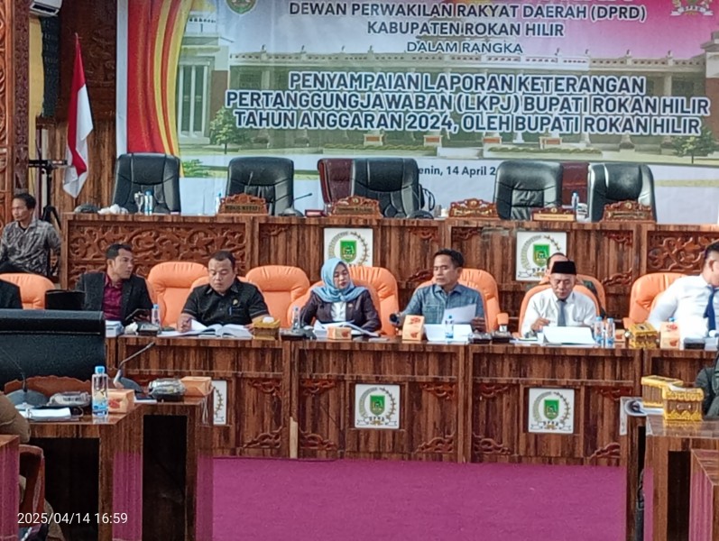 Rapat Paripurna DPRD, Pemkab Rohil Ekspos Terkait LKPJ Bupati TA 2024