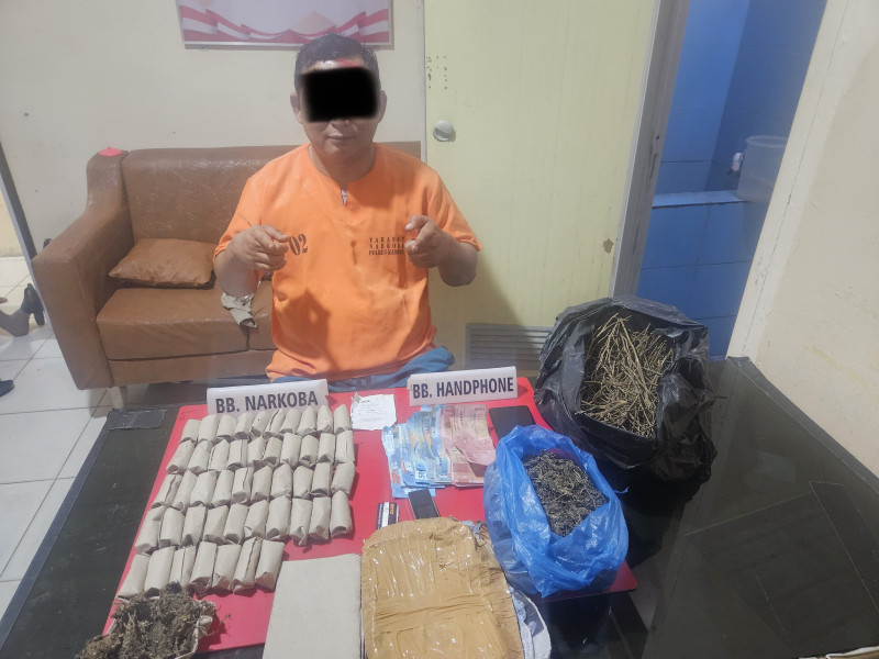 Polres Kampar Ringkus Pengedar Ganja Kering 600 Gram, Tersangka Loncat dari Lantai 2