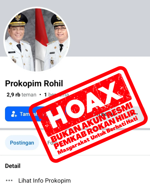Jangan Sampai Tertipu, Ada Akun Palsu Mengatasnamakan Prokopim Rohil