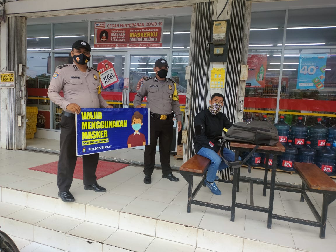Amankan Wilkum, Polsek Bunut Adakan Patroli C3 Sekaligus Prokes