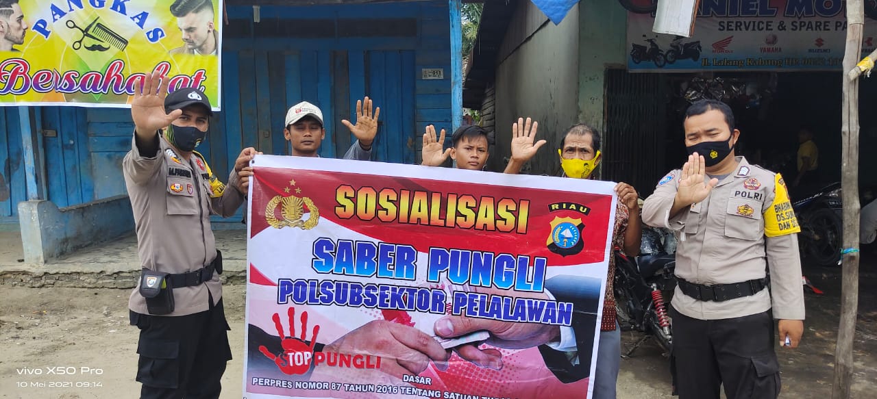 Cegah Aksi Pungli, Polsubsektor Pelalawan Sosialisasikan Saber Pungli