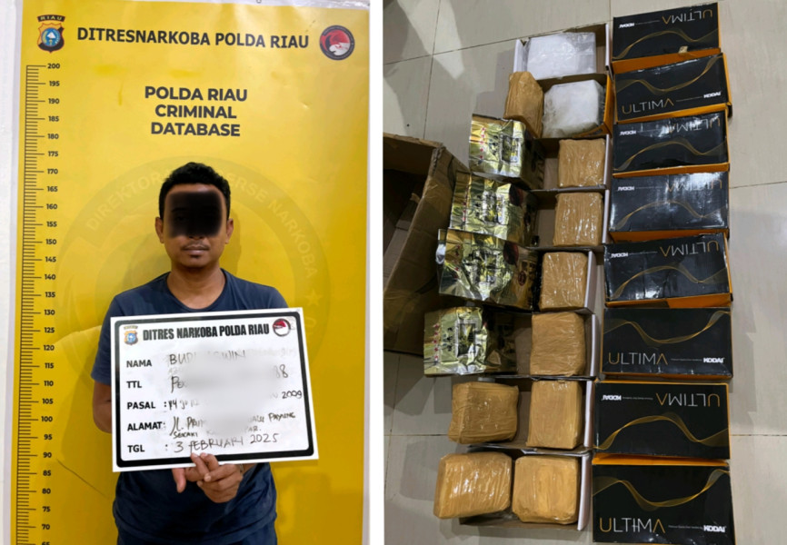 Polda Riau Gagalkan Peredaran 14,32 Kg Sabu, Kurir Ditangkap di Pekanbaru