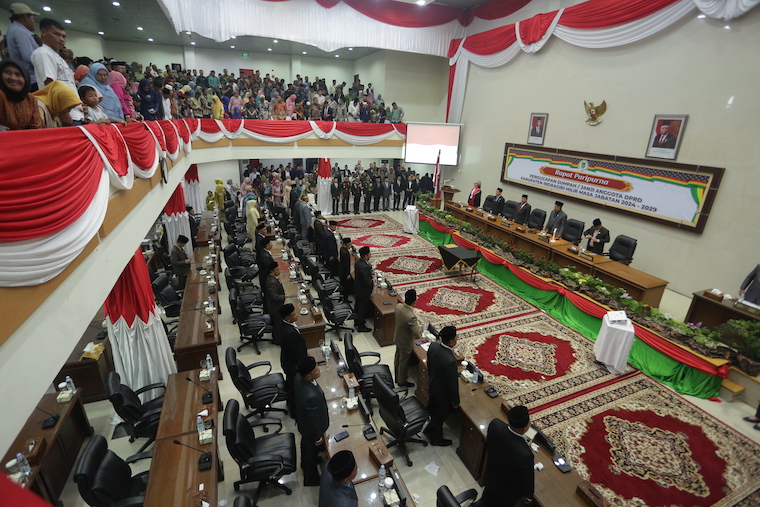 DPRD Inhil Gelar Paripurna Pengucapan Sumpah Janji Anggota DPRD Masa Jabatan 2024-2029