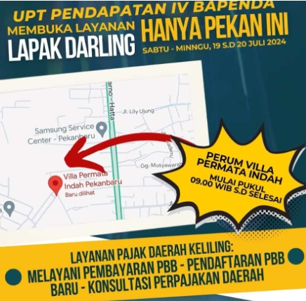 Bapenda Kota Pekanbaru Gelar Lapak Darling, Berikut Jadwalnya
