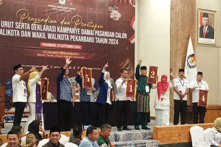 Nomor Urut Paslon Walikota Pekanbaru Telah Ditetapkan, Ini Daftar Lengkapnya