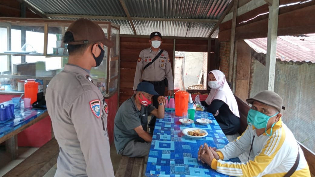 Tekan Penyebaran Covid-19, Polsek Kerumutan Rutin Gelar Operasi Yustisi