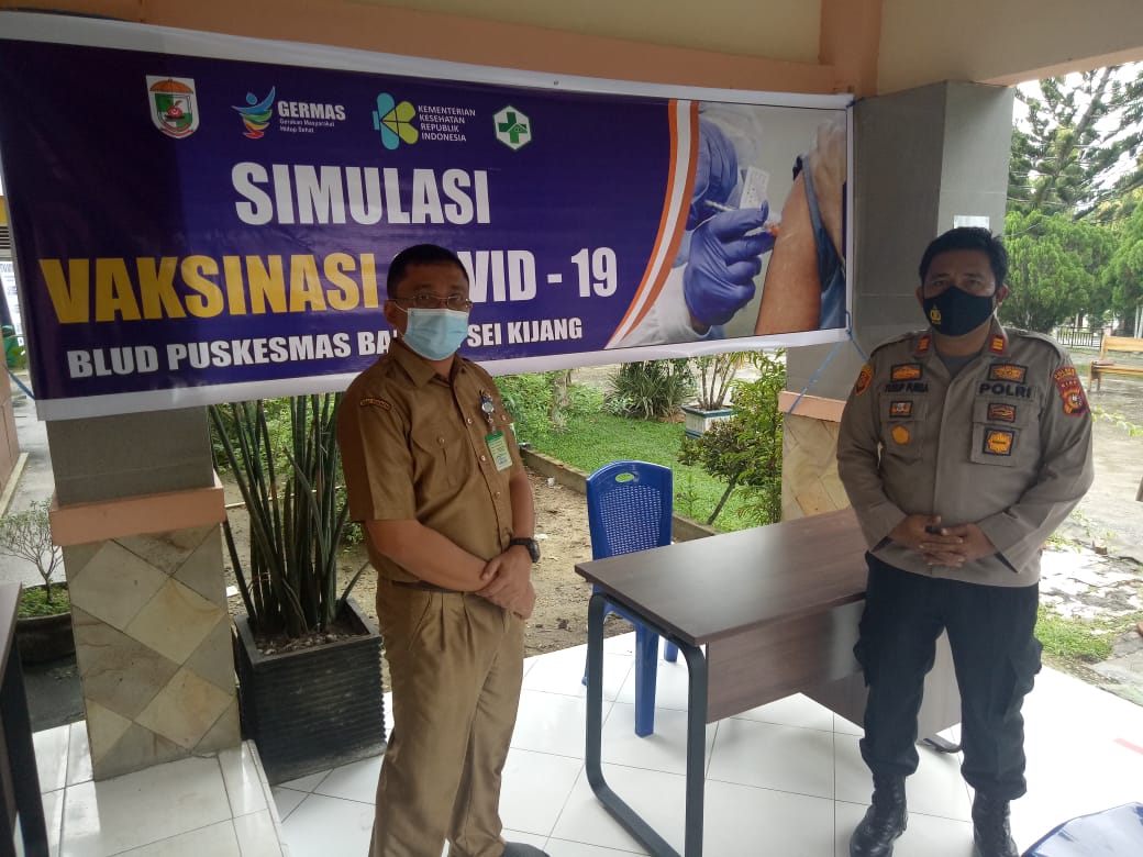 Kapolsek Bandar Sei Kijang Awasi Pelaksanaan Simulasi Vaksinasi Covid-19