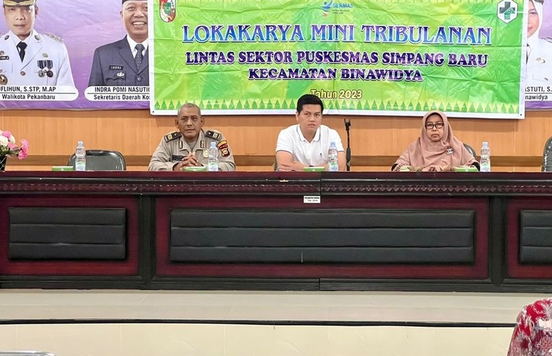 Lokakarya Mini Tribulanan Lintas Sektor Puskesmas Simpang Baru Dibuka Sekcam Binawidya