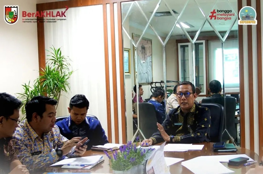 Dihadiri BKPSDM, Klarifikasi Penilaian Penerapan Sistem Merit Manajemen ASN Pemko Pekanbaru Digelar Secara Daring