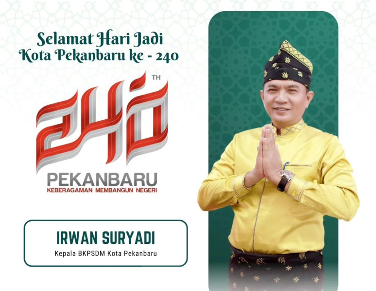 Kepala BKPSDM Pekanbaru Hadiri Upacara Hari Jadi Pekanbaru ke-240