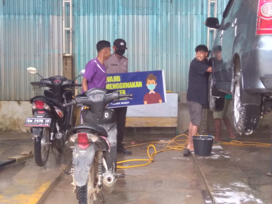 Polsek Bunut Pastikan Masyarakat Terapkan Prokes Saat Beraktivitas