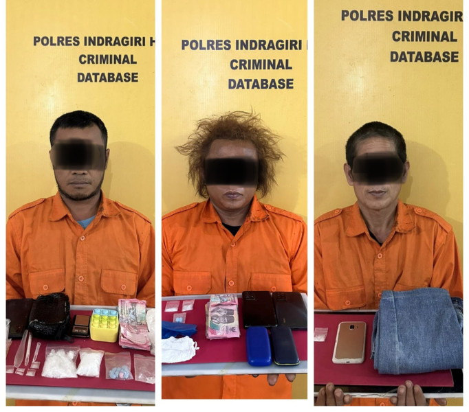 Jaringan Narkoba di Inhu Terbongkar, Tiga Tersangka Ditangkap