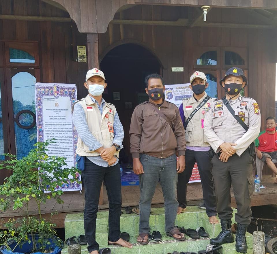 Personil Polsek Teluk Meranti Periksa Kesiapan Protokol Kesehatan di Tempat Kampanye
