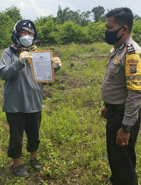 Antisipasi Karhutla, Polsek Pangkalan Kerinci Sebar Maklumat Kapolda Riau