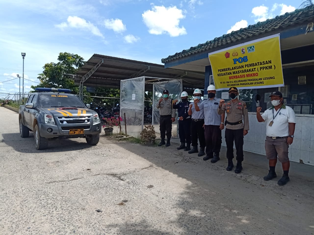 Polsek Pangkalan Lesung Tinjau Pos PPKM PT Musimmas
