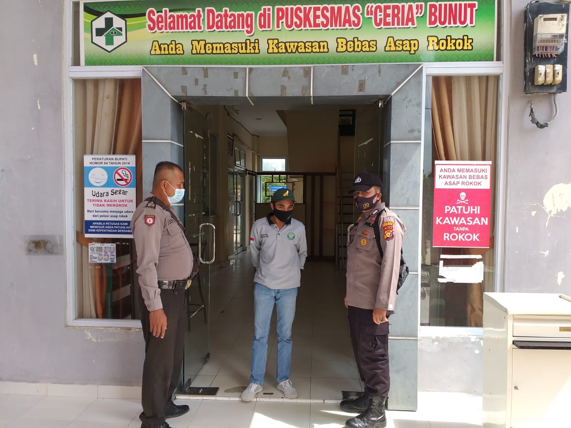 Polsek Bunut Lakukan Patroli C3 Serta Sosialisasi Prokes, Ada Warga yang Ditegur