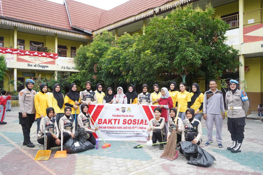 Hari Jadi Polwan Ke-76, Polwan Polda Riau Gelar Bakti Sosial
