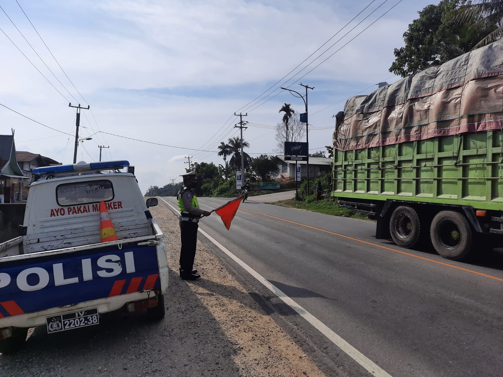 Polsek Pangkalan Kuras Antisipasi Laka Lantas Dengan Gelar Patroli R4