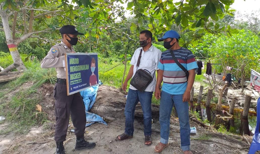 Tak Bosan, Polsek Teluk Meranti Terus Imbau Masyarakat Patuhi Prokes