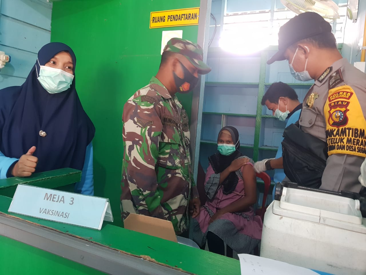 Polsek Teluk Meranti Kembali Awasi Giat Vaksinasi di Wilayahnya