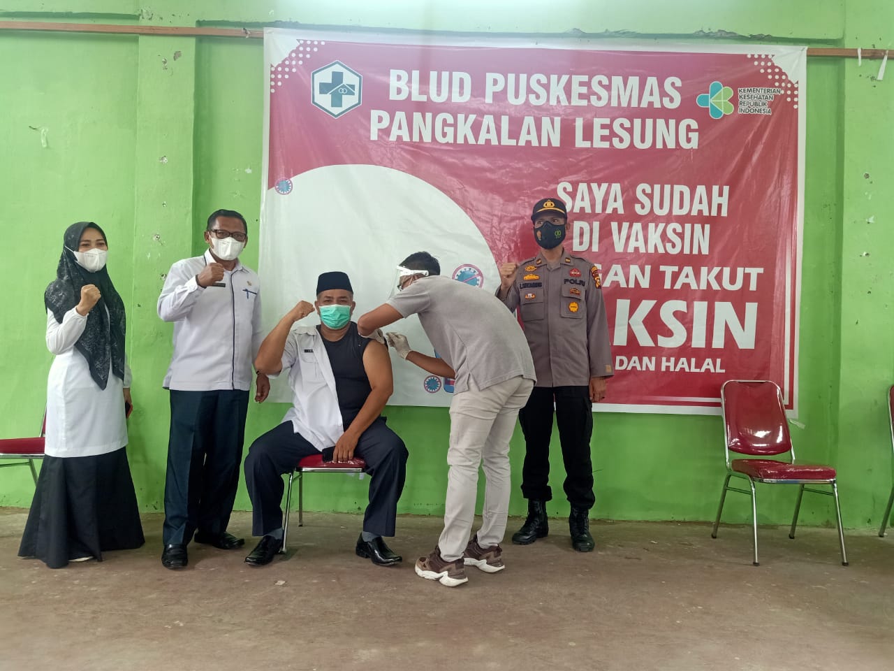 Kapolsek Pangkalan Lesung Hadiri Giat Vaksinasi Covid-19