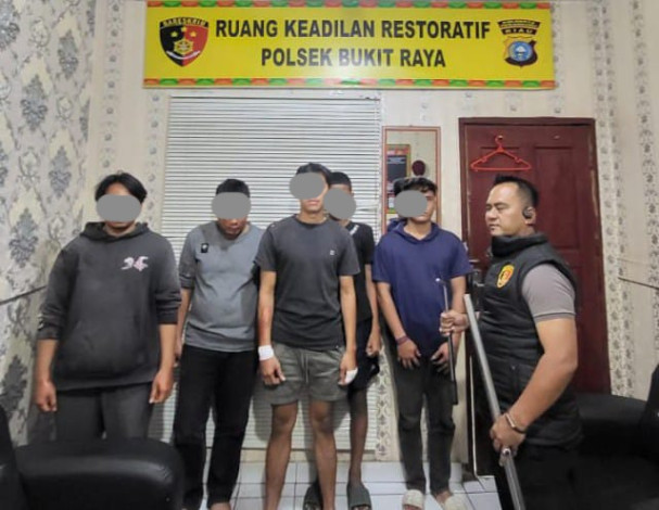 Hendak Tawuran, 5 Orang di Pekanbaru Diamankan Polisi