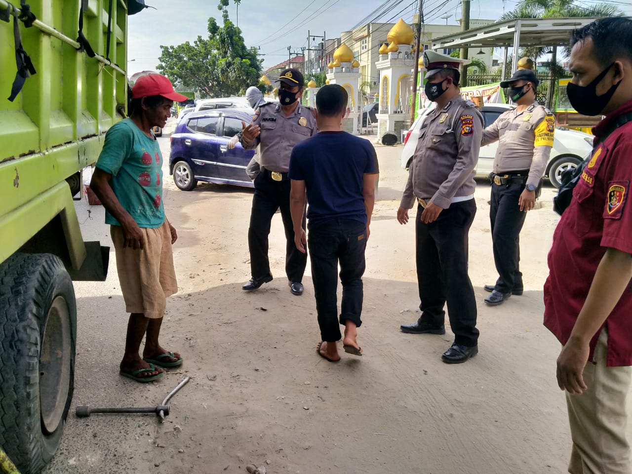 Upaya Berantas Covid-19, Polsek Pangkalan Kerinci Gencar Operasi Yustisi