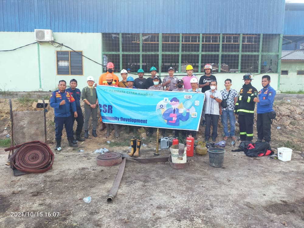 Bersama Upt Damkar Mandau, PT PCR Gelar Simulasi Penanganan Kebakaran