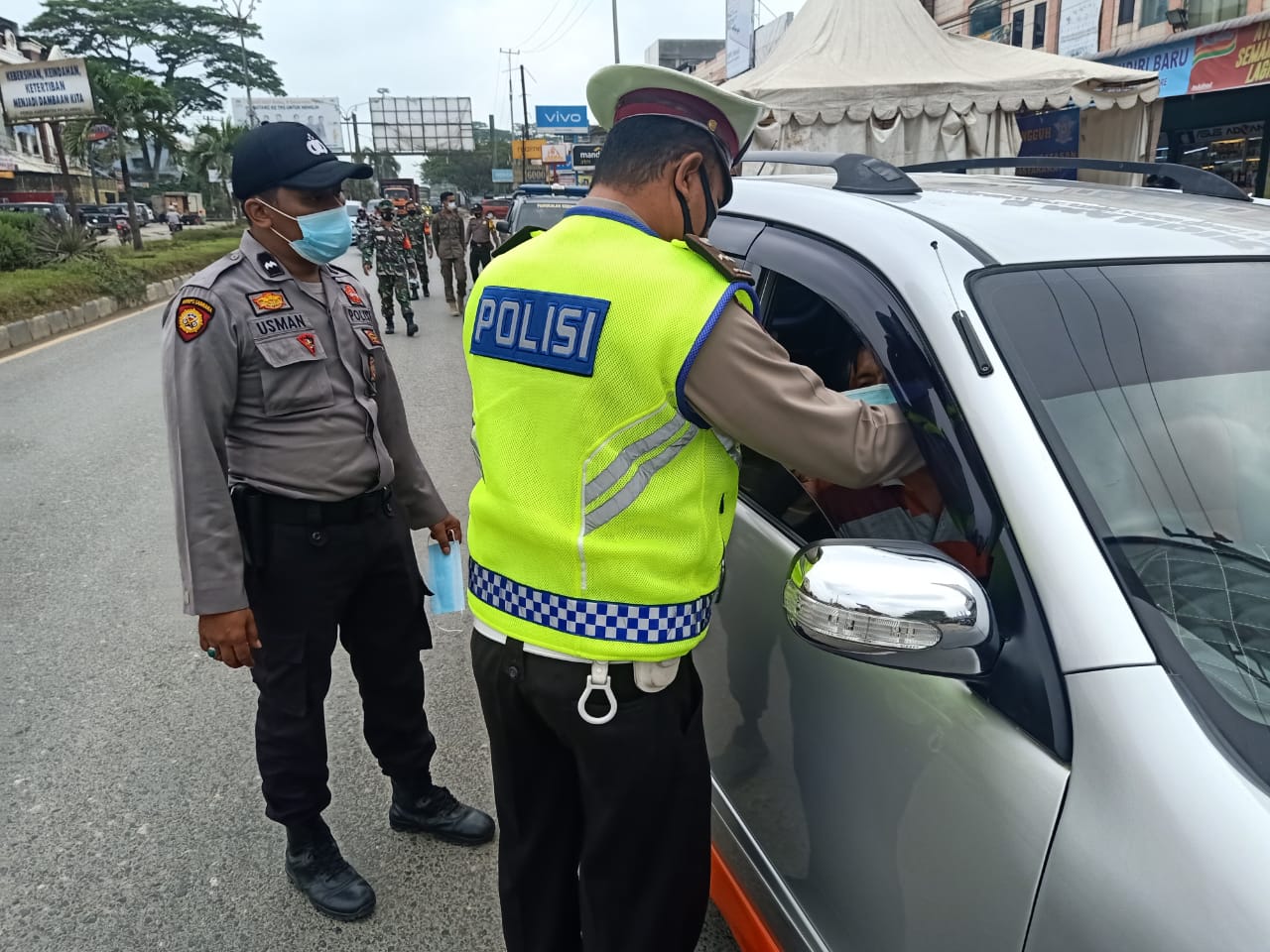 Polsek Pangkalan Kerinci Gelar Pelaksanaan Giat PPKM Pos Pantau Mandiri Swalayan