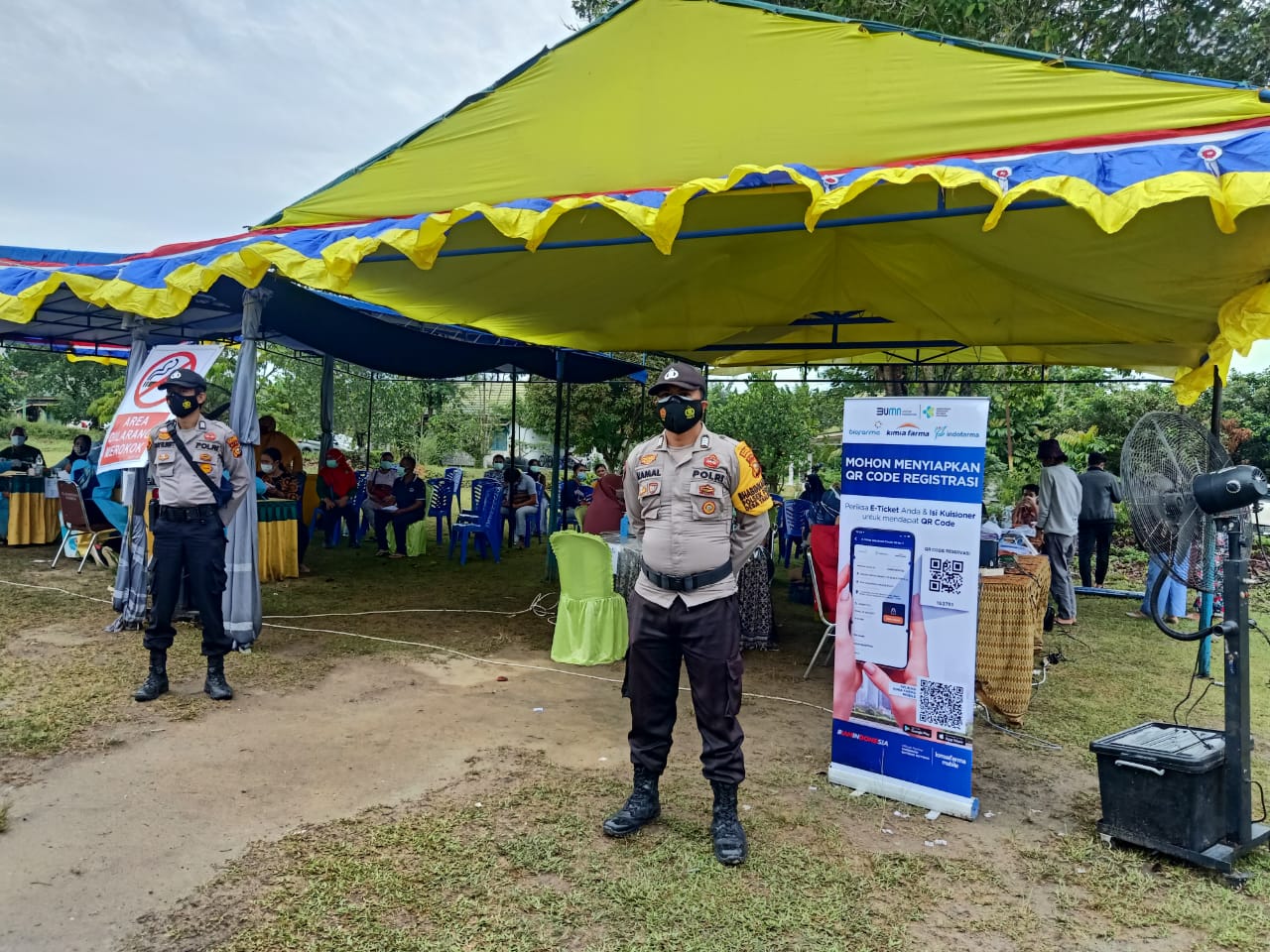 Polsek Pangkalan Lesung Kawal Vaksinasi Gotong Royong Covid-19