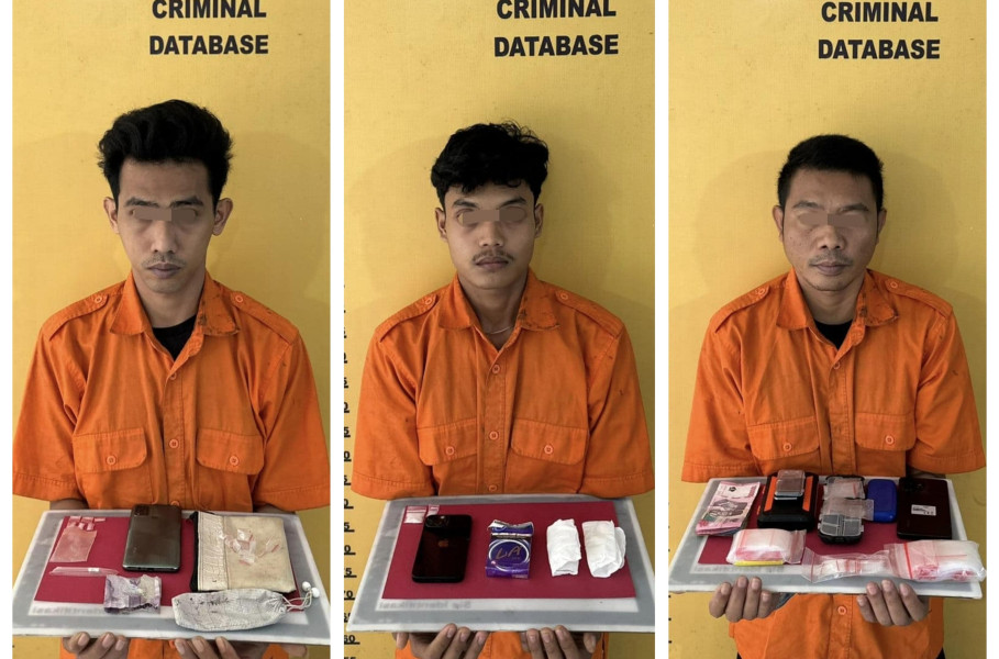 Satresnarkoba Polres Inhu Tangkap Tiga Pelaku Narkoba dengan Barang Bukti Sabu 3,02 Gram