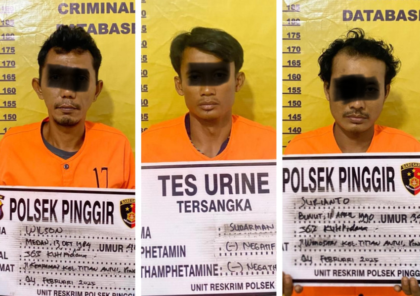 Polisi Tangkap Tiga Pelaku Pencurian Kabel PJU di Tol Permai Bengkalis