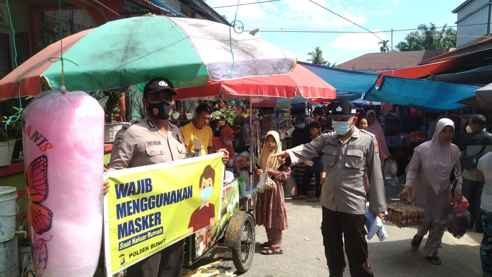 Polsek Bunut Patroli di Pasar, Jaga Keamanan Masyarakat