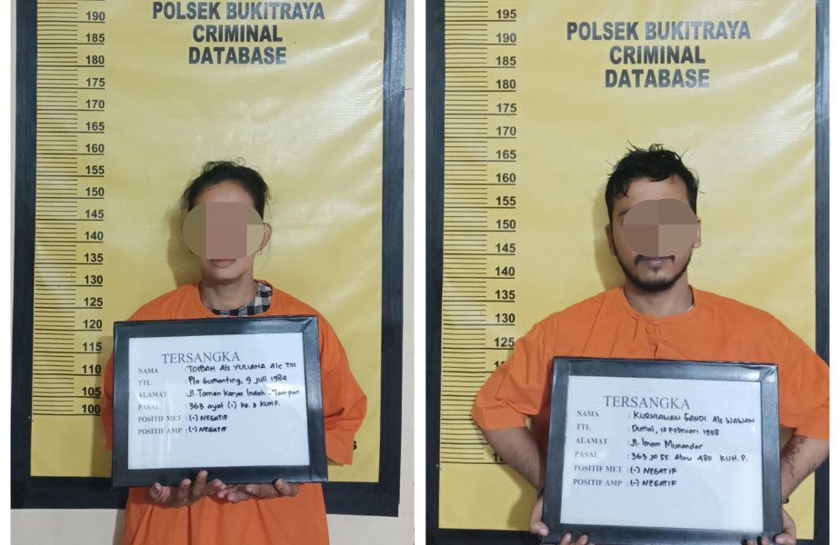 Polsek Bukit Raya Ungkap Kasus Pencurian Ratusan Juta, Dua Tersangka Ditangkap
