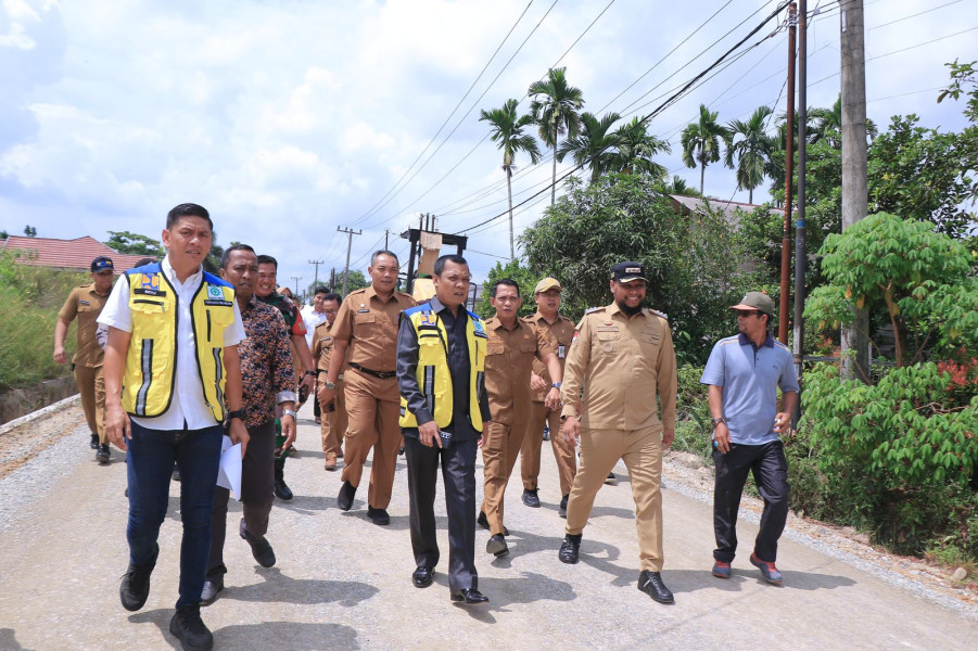 Tinjau Normalisasi Hulu Sungai Sail dan Pembangunan Jalan Padat Karya Kulim, Kepala Dinas PUPR Dampingi Pj Walikota Pekanbaru